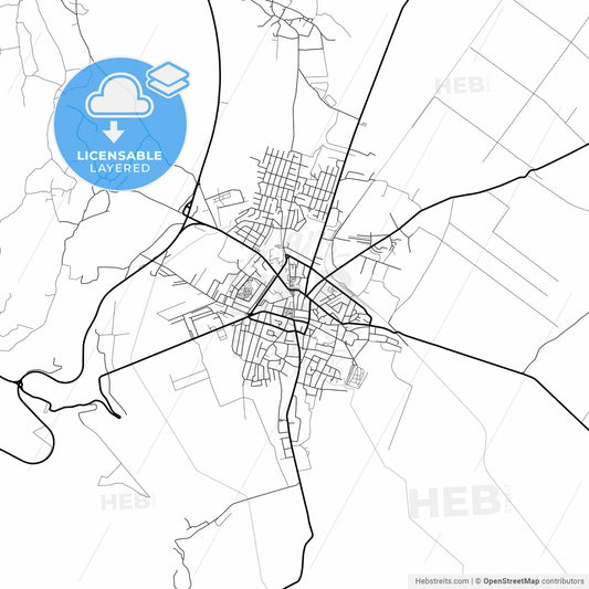 Layered PDF map of Negotin, Bor, Serbia
