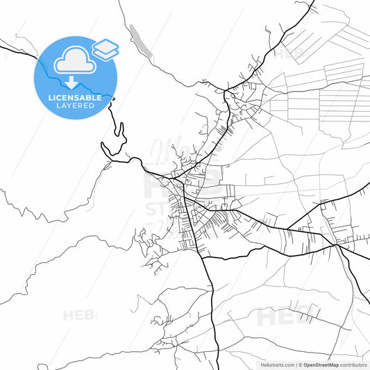 Layered PDF map of Preševo, Pčinja, Serbia