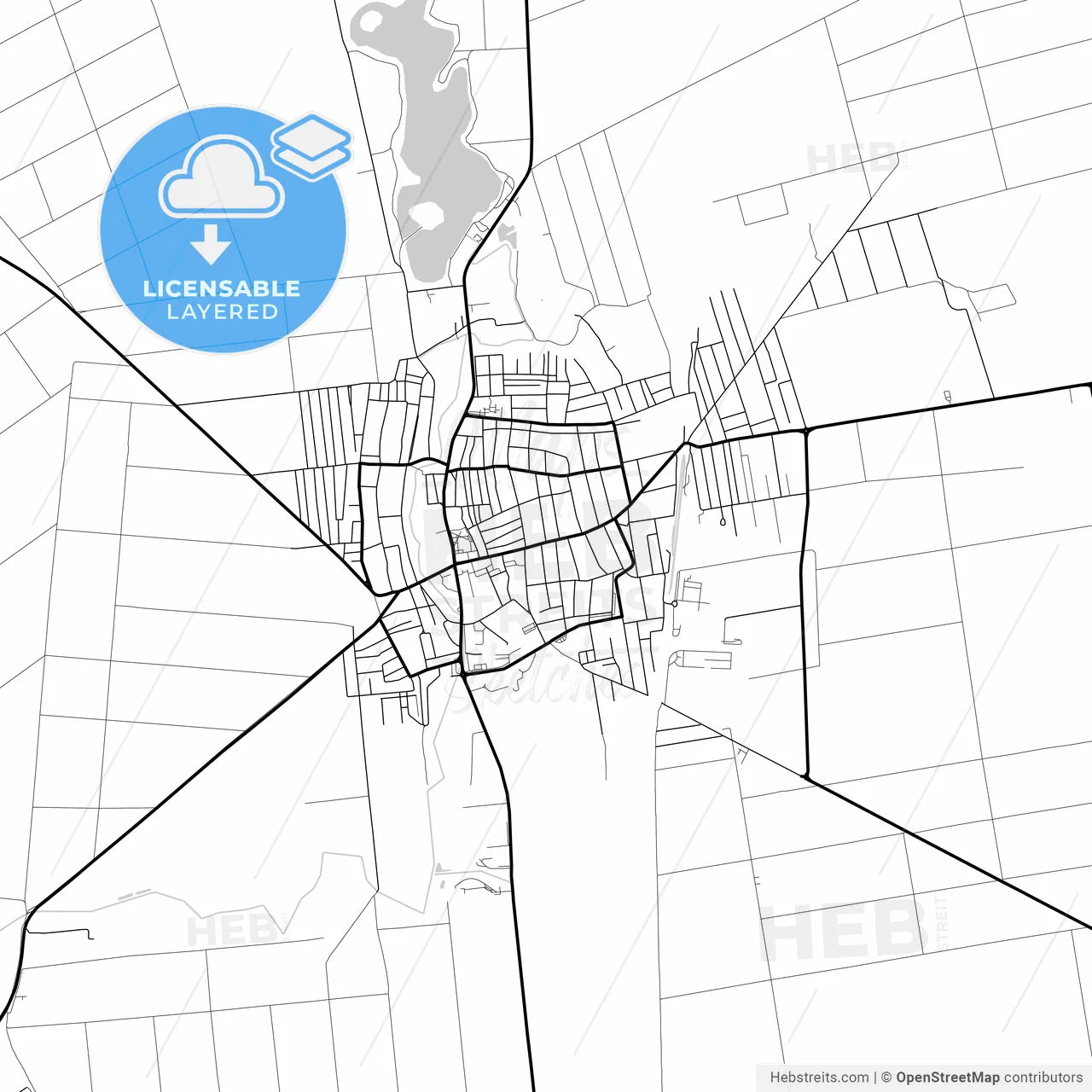 Layered PDF map of Bačka Topola, North Bačka, Serbia