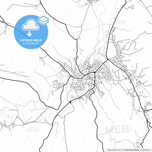 Layered PDF map of Knjaževac, Zaječar, Serbia