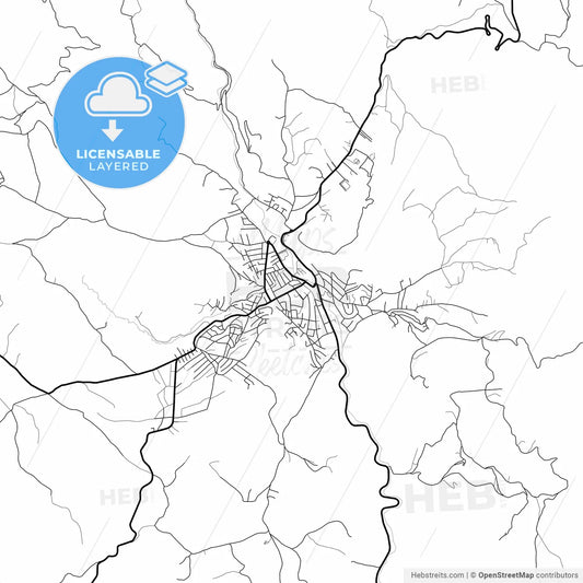 Layered PDF map of Tutin, Raška, Serbia