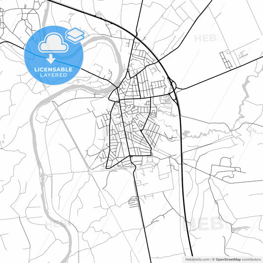 Layered PDF map of Ćuprija, Pomoravlje, Serbia