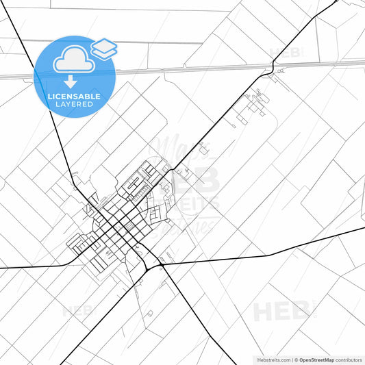 Layered PDF map of Odžaci, West Bačka, Serbia