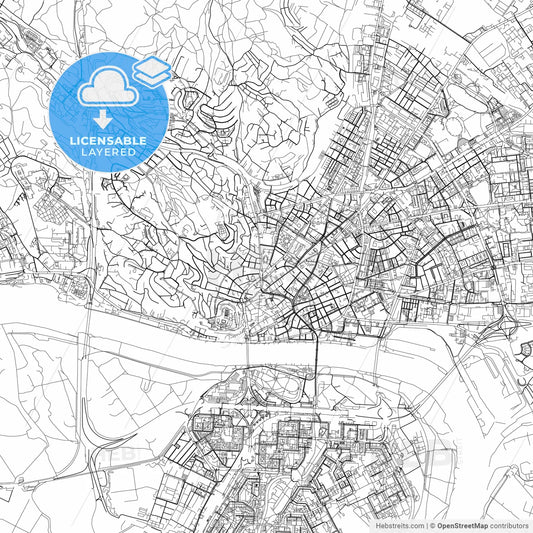 Layered PDF map of Bratislava, Bratislava Region, Slovakia