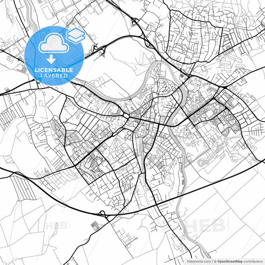 Layered PDF map of Nitra, Nitra Region, Slovakia