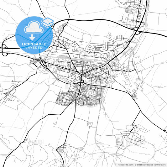 Layered PDF map of Poprad, Prešov Region, Slovakia