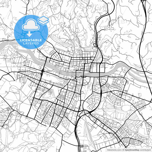 Layered PDF map of Maribor, Slovenia