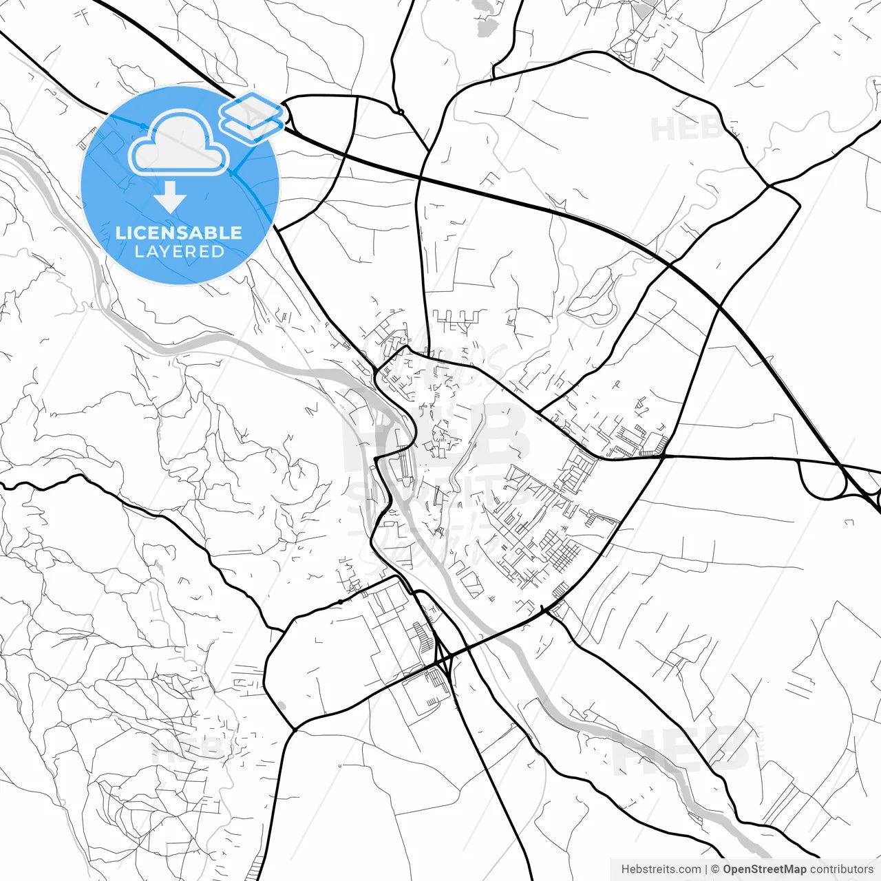 Layered PDF map of Kranj, Slovenia