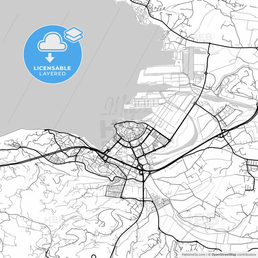 Layered PDF map of Koper, Slovenia