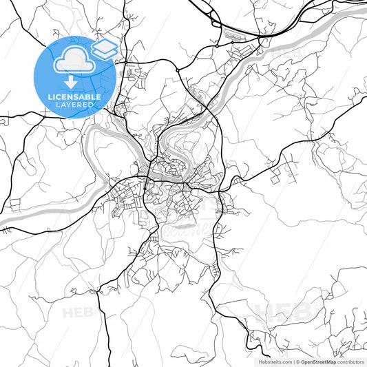 Layered PDF map of Novo Mesto, Slovenia