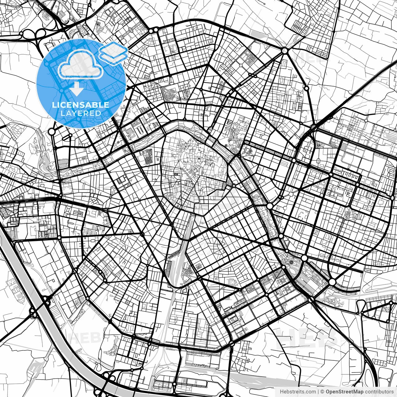 Layered PDF map of Valencia, Spain