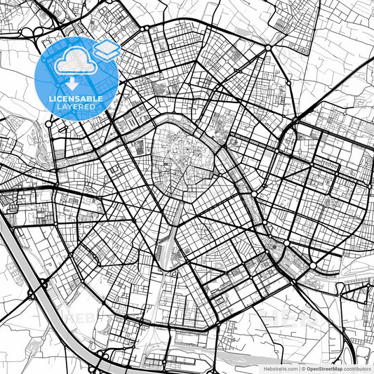 Layered PDF map of Valencia, Spain