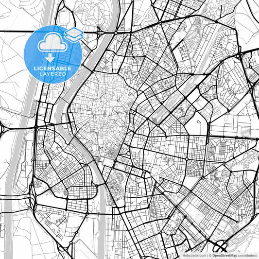 Layered PDF map of Sevilla, Spain