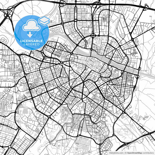 Layered PDF map of Zaragoza, Spain