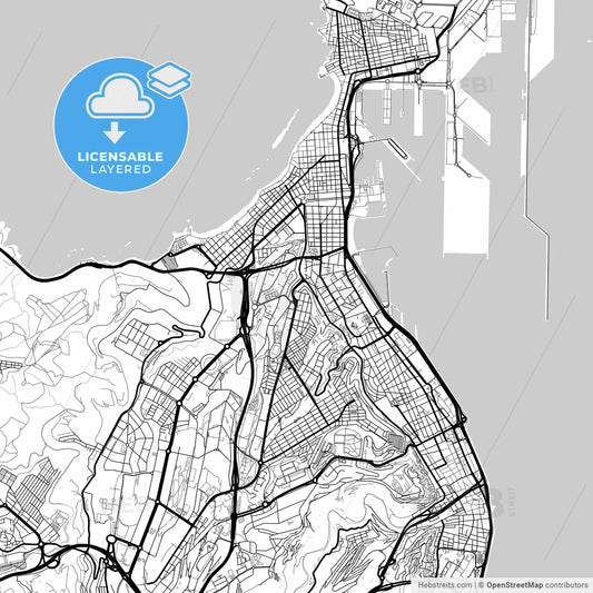 Layered PDF map of Las Palmas de Gran Canaria, Las Palmas, Spain