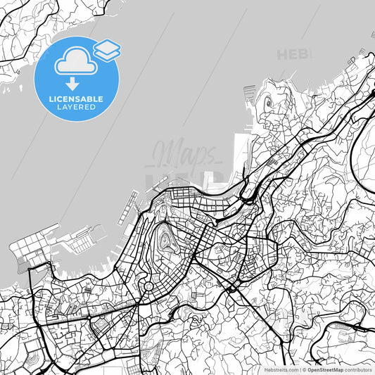 Layered PDF map of Vigo, Pontevedra, Spain
