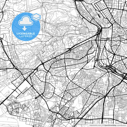 Layered PDF map of Latina, Madrid, Spain