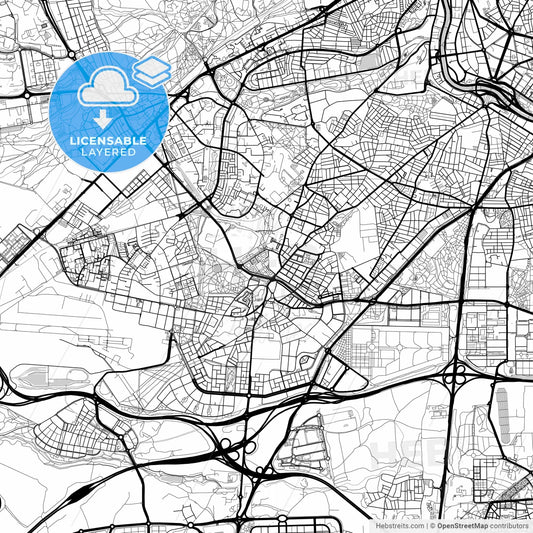 Layered PDF map of Carabanchel, Madrid, Spain