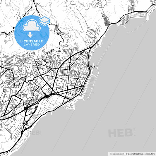 Layered PDF map of Santa Cruz de Tenerife, Spain