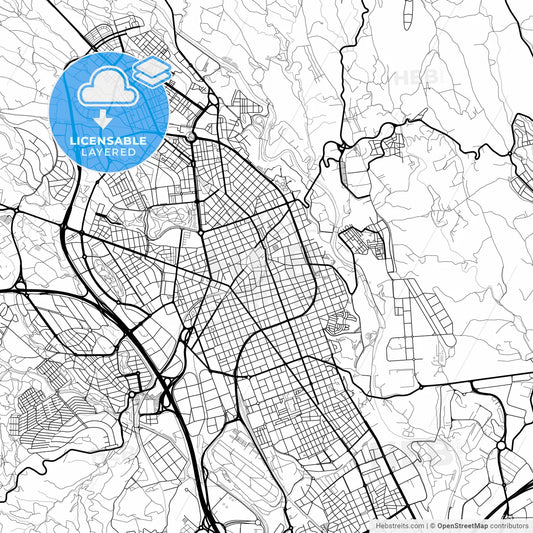 Layered PDF map of Sabadell, Barcelona, Spain