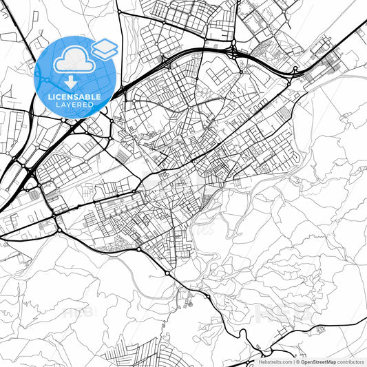 Layered PDF map of Alcalá de Henares, Madrid, Spain
