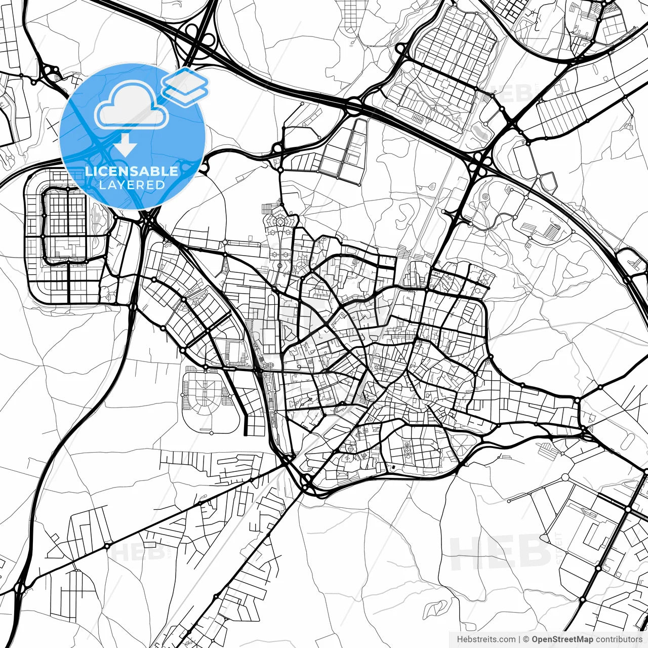 Layered PDF map of Fuenlabrada, Madrid, Spain