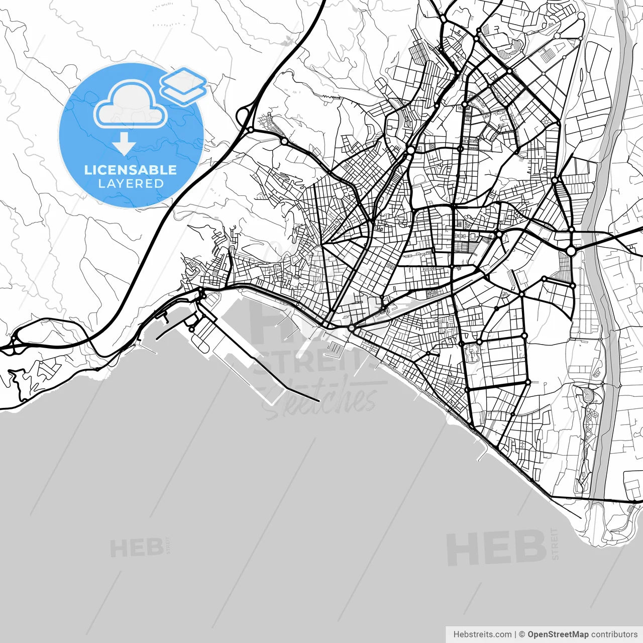 Layered PDF map of Almería, Spain