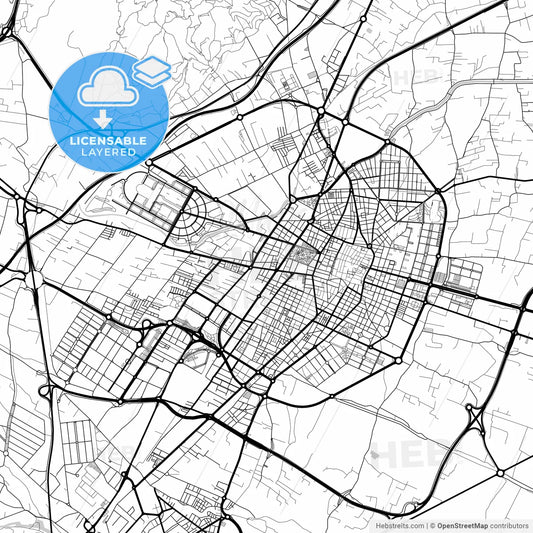 Layered PDF map of Castelló de la Plana, Castellón, Spain