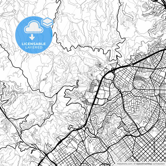 Layered PDF map of Horta-Guinardó, Barcelona, Spain