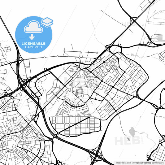 Layered PDF map of Alcorcón, Madrid, Spain