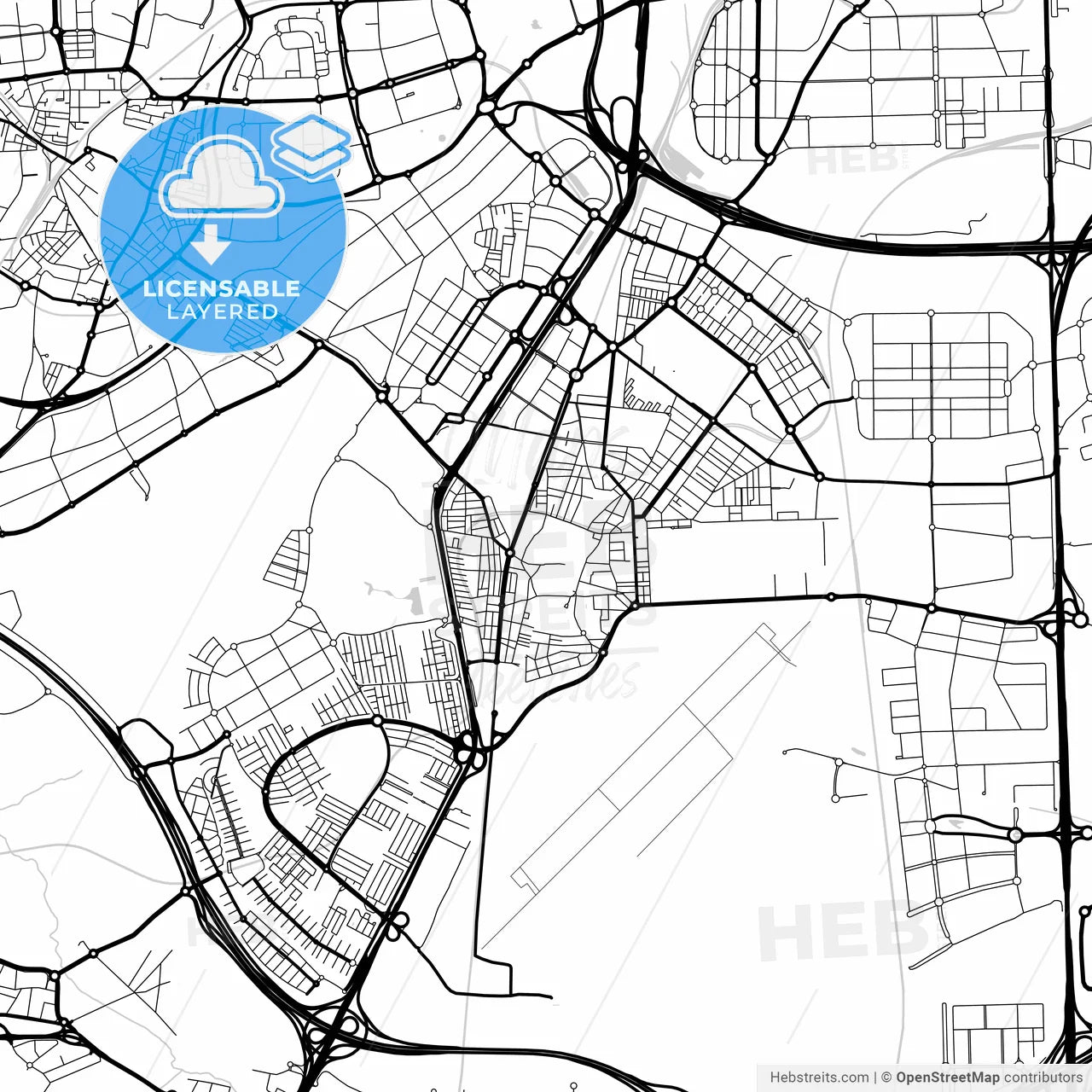 Layered PDF map of Getafe, Madrid, Spain