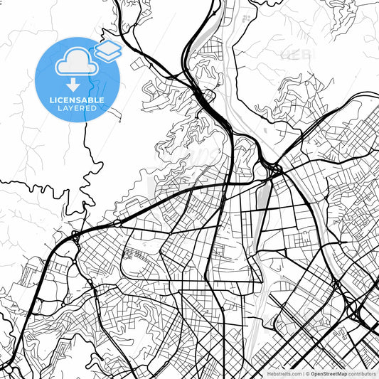Layered PDF map of Nou Barris, Barcelona, Spain