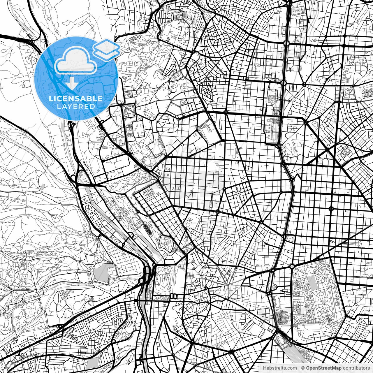 Layered PDF map of Chamberí, Madrid, Spain