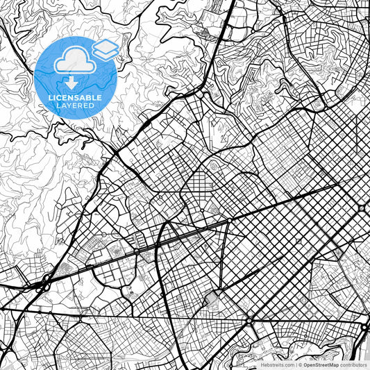 Layered PDF map of Sarrià-Sant Gervasi, Barcelona, Spain