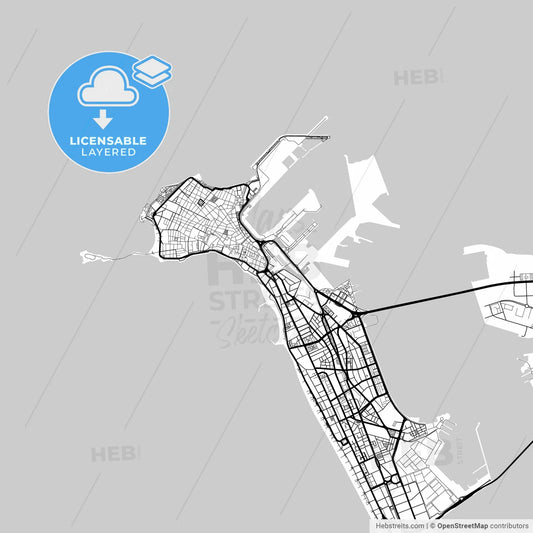Layered PDF map of Cadiz, Spain