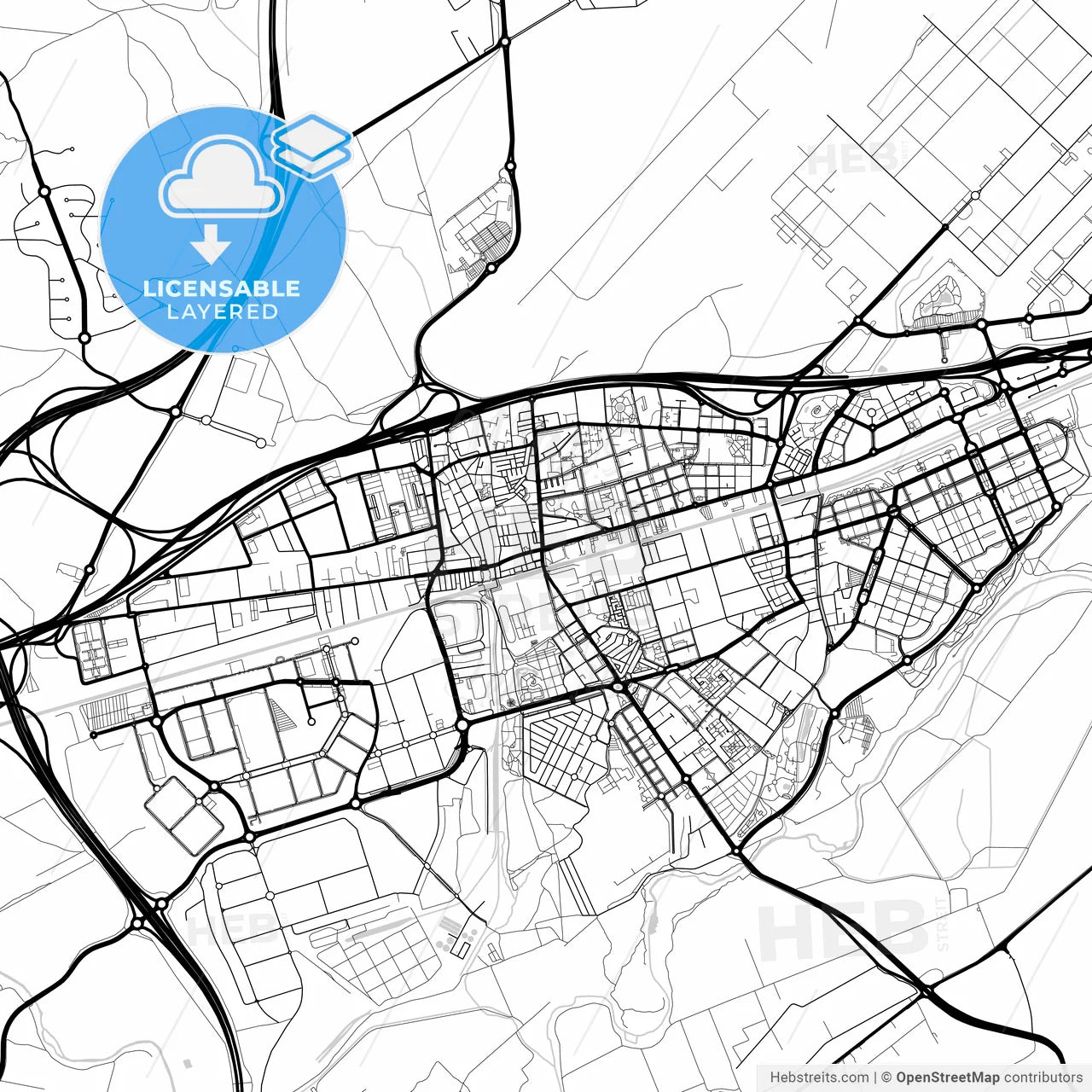 Layered PDF map of Torrejón de Ardoz, Madrid, Spain