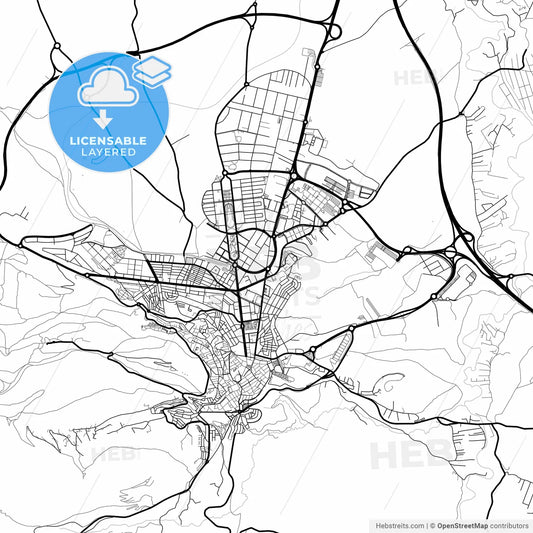 Layered PDF map of Jaén, Spain