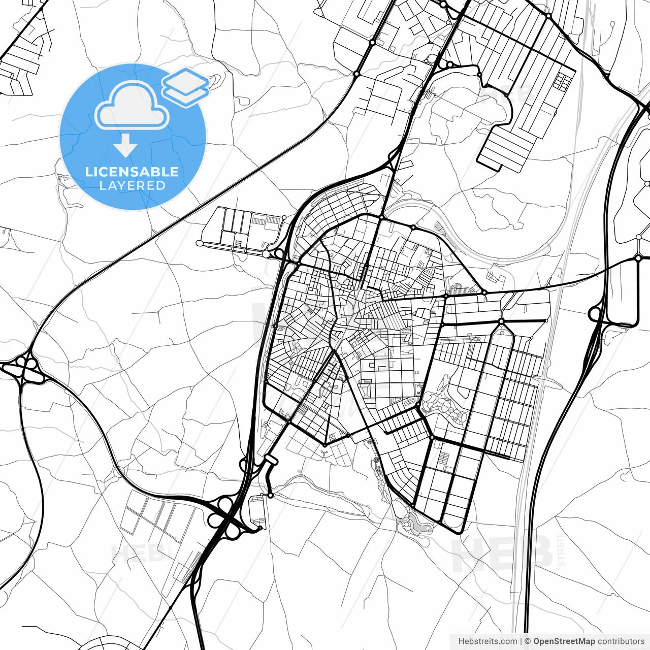 Layered PDF map of Parla, Madrid, Spain