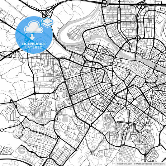 Layered PDF map of Delicias, Zaragoza, Spain