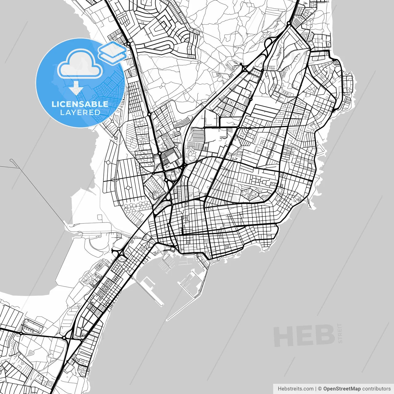 Layered PDF map of Torrevieja, Alicante, Spain