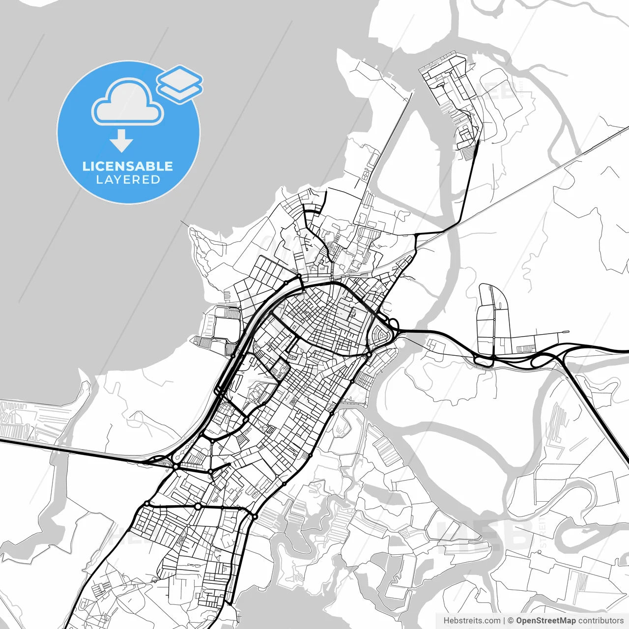 Layered PDF map of San Fernando, Cádiz, Spain