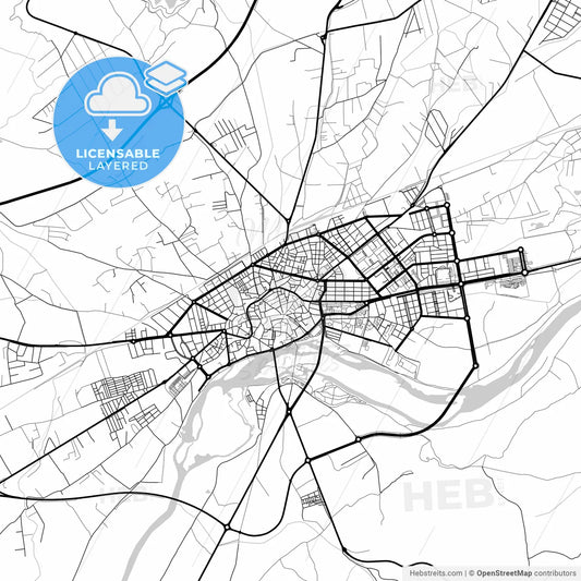 Layered PDF map of Talavera de la Reina, Toledo, Spain