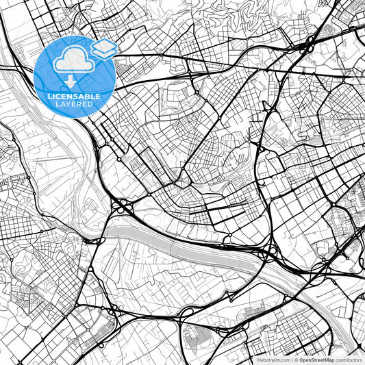 Layered PDF map of Cornellà de Llobregat, Barcelona, Spain
