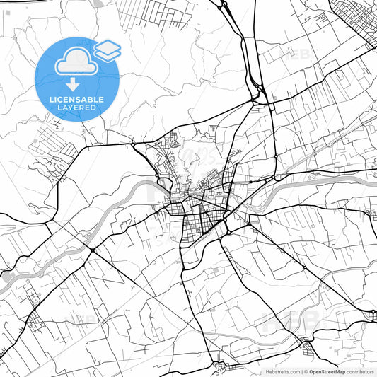 Layered PDF map of Orihuela, Alicante, Spain