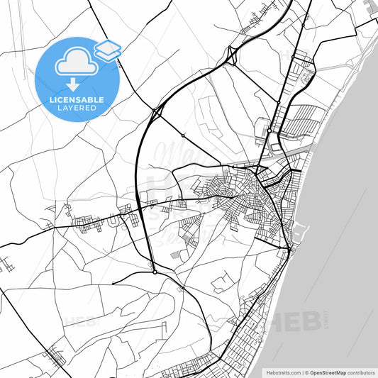Layered PDF map of Roquetas de Mar, Almería, Spain
