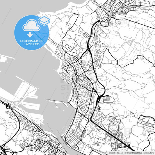 Layered PDF map of Algorta, Getxo, Spain