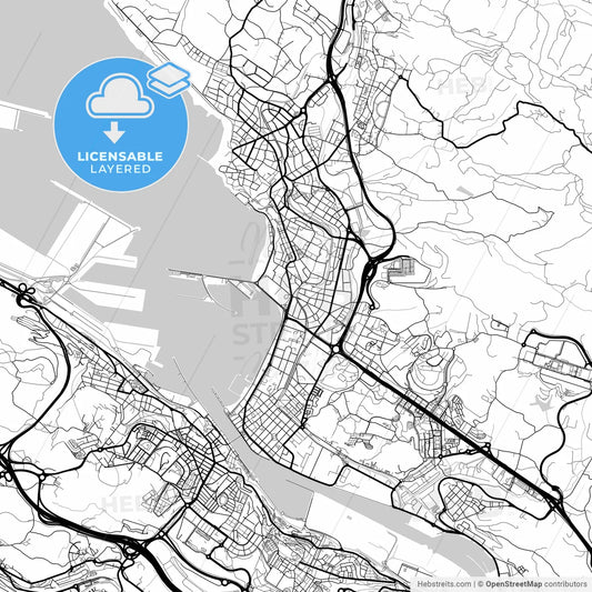 Layered PDF map of Getxo, Bizkaia, Spain