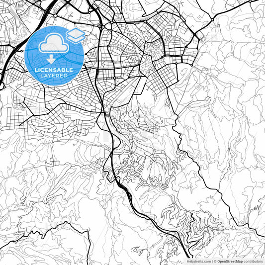 Layered PDF map of Sant Cugat del Vallès, Barcelona, Spain