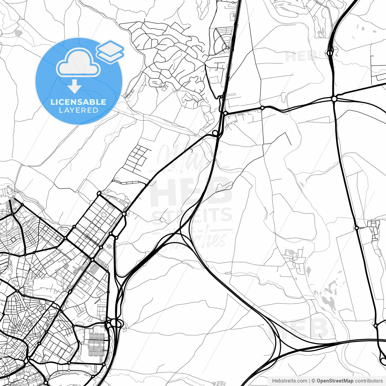 Layered PDF map of San Sebastián de los Reyes, Madrid, Spain