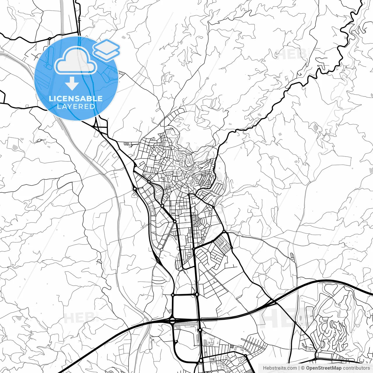 Layered PDF map of Vélez-Málaga, Málaga, Spain